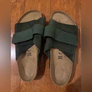 Dark Green Suede Slide Birkenstock Kyoto 42